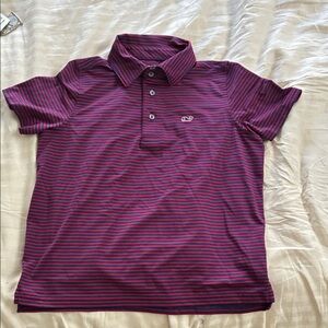 Vineyard Vines Kids Polo - Purple and Blue Stripes
